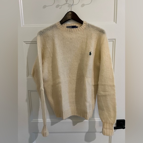 Vintage 80s Polo Ralph Lauren Shetland Wool Sweater Cream Hong Kong- Men’s XL 44